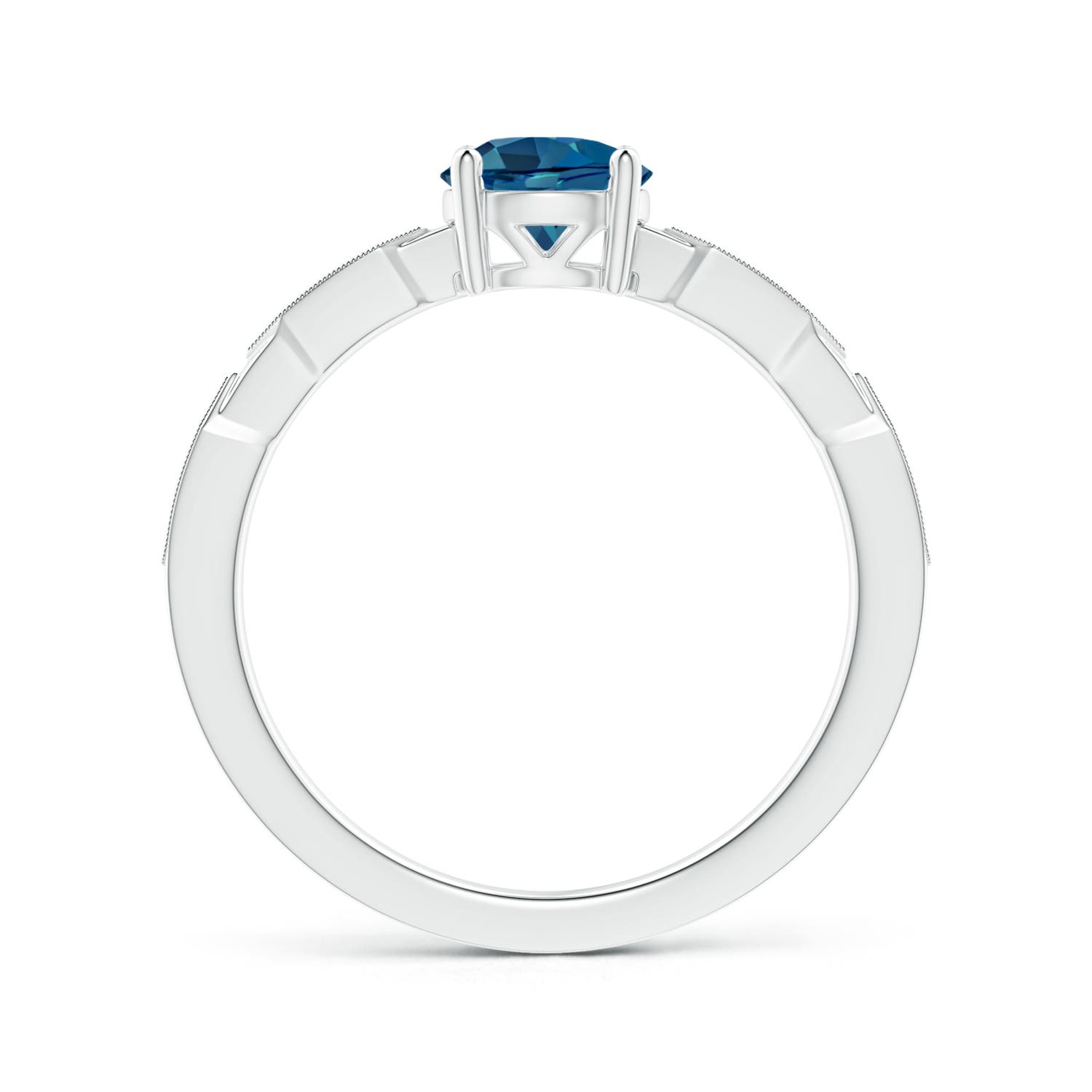 AAA - London Blue Topaz / 1.02 CT / 14 KT White Gold