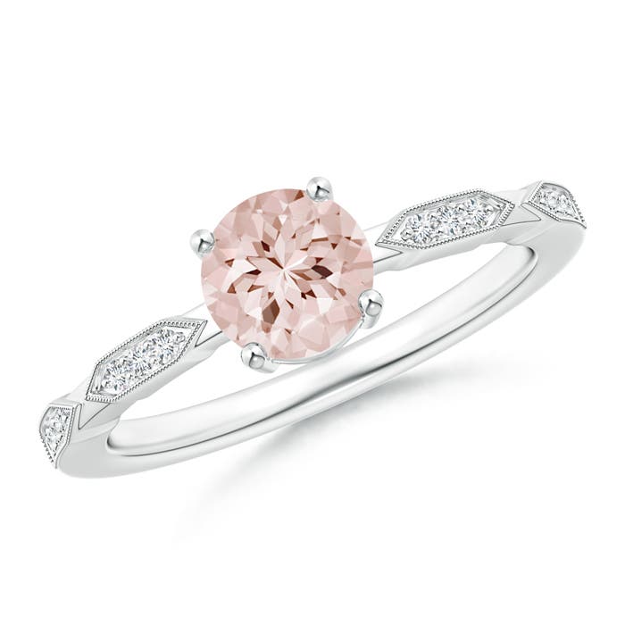 AA - Morganite / 0.77 CT / 14 KT White Gold