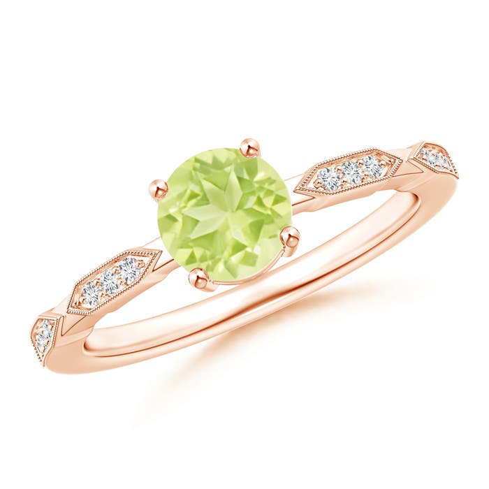 A - Peridot / 1.02 CT / 14 KT Rose Gold