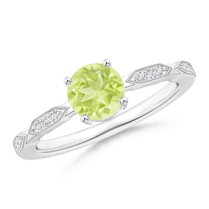 A - Peridot / 1.02 CT / 14 KT White Gold