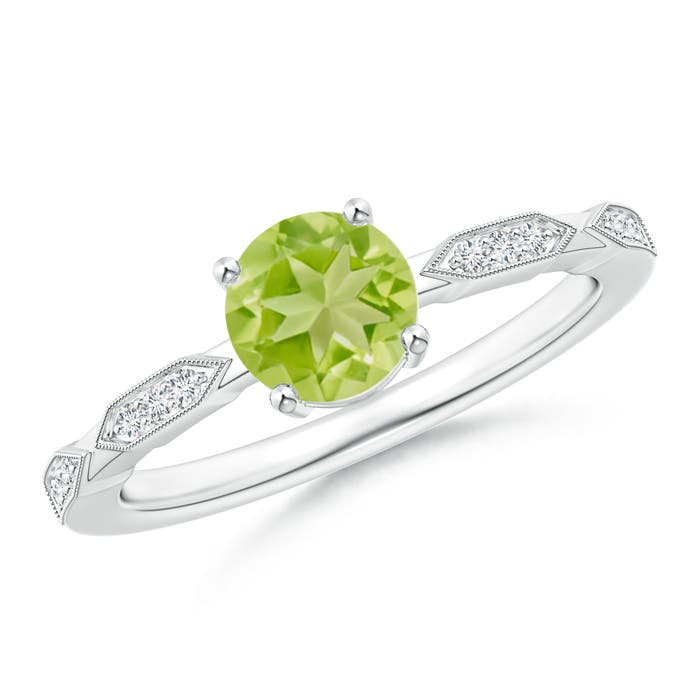 AA - Peridot / 1.02 CT / 14 KT White Gold