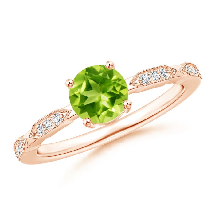 AAA - Peridot / 1.02 CT / 14 KT Rose Gold