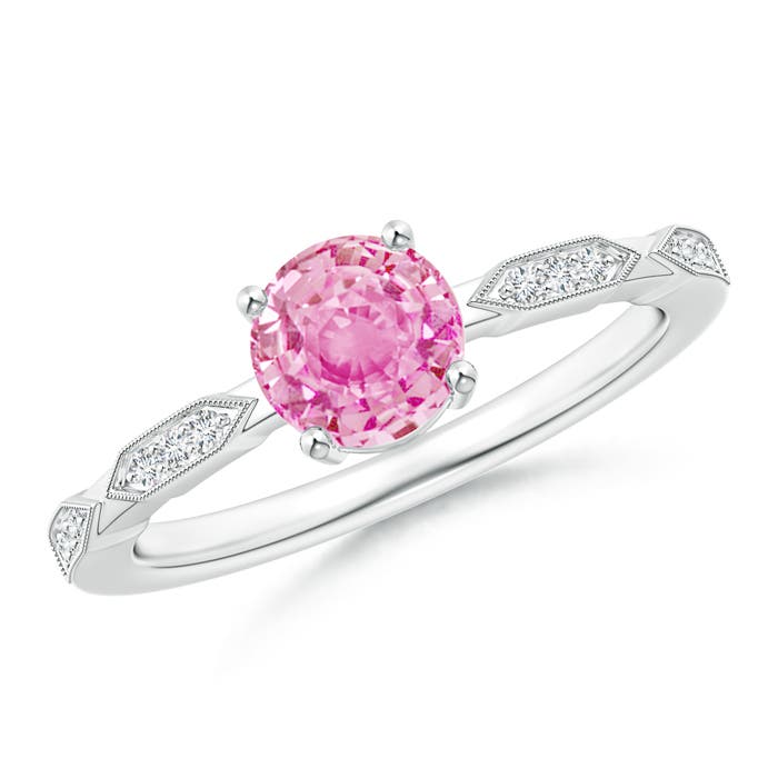 A - Pink Sapphire / 1.07 CT / 14 KT White Gold