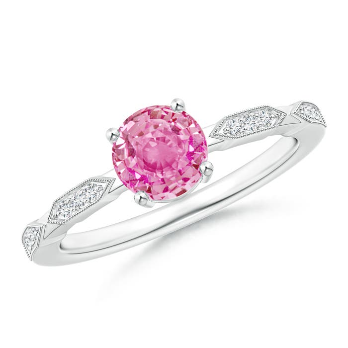 AA - Pink Sapphire / 1.07 CT / 14 KT White Gold