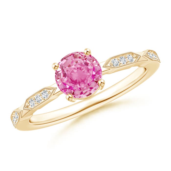 AA - Pink Sapphire / 1.07 CT / 14 KT Yellow Gold