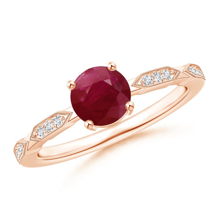 A - Ruby / 1.07 CT / 14 KT Rose Gold