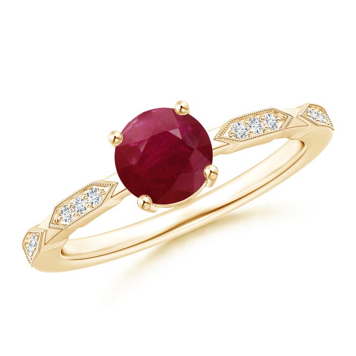 A - Ruby / 1.07 CT / 14 KT Yellow Gold