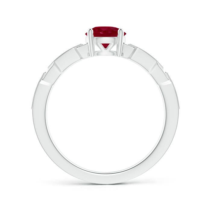 AA - Ruby / 1.07 CT / 14 KT White Gold