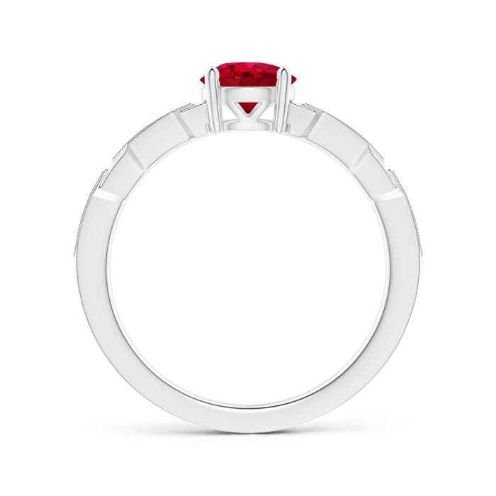 AAA - Ruby / 1.07 CT / 14 KT White Gold