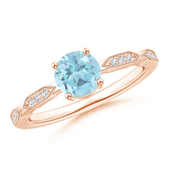 A - Swiss Blue Topaz / 1.02 CT / 14 KT Rose Gold