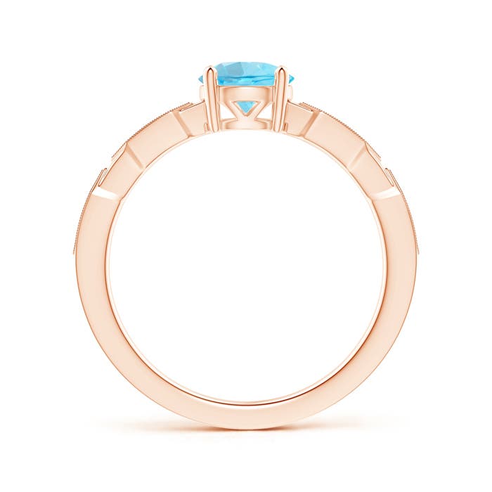 A - Swiss Blue Topaz / 1.02 CT / 14 KT Rose Gold