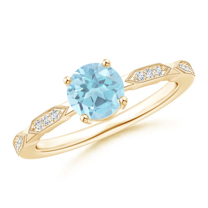 A - Swiss Blue Topaz / 1.02 CT / 14 KT Yellow Gold