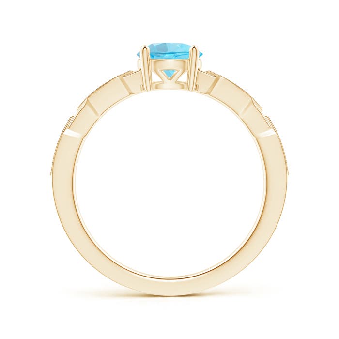 A - Swiss Blue Topaz / 1.02 CT / 14 KT Yellow Gold