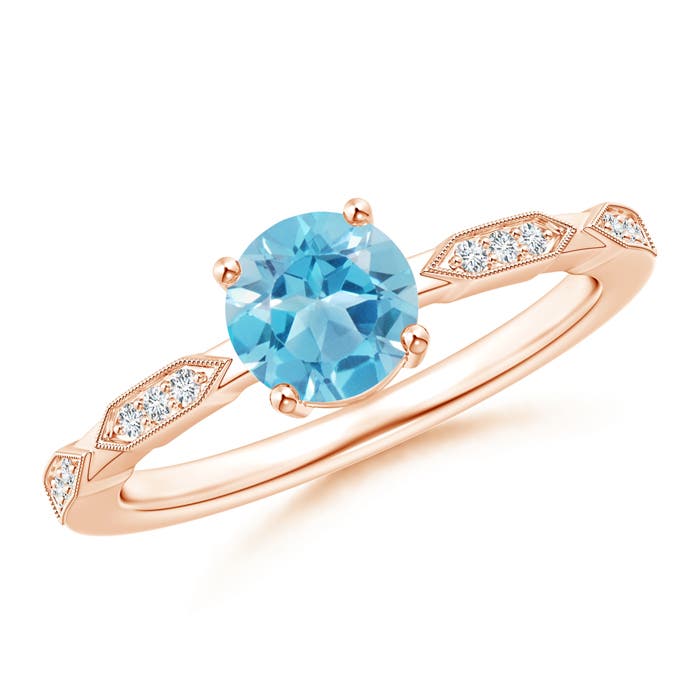 AA - Swiss Blue Topaz / 1.02 CT / 14 KT Rose Gold