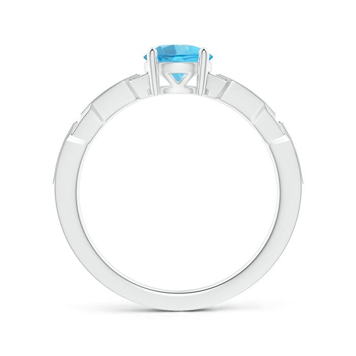 AA - Swiss Blue Topaz / 1.02 CT / 14 KT White Gold