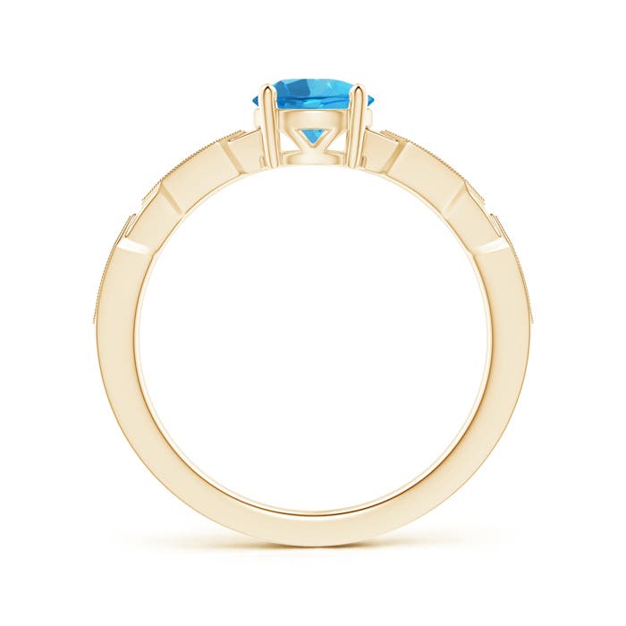 AAAA - Swiss Blue Topaz / 1.02 CT / 14 KT Yellow Gold