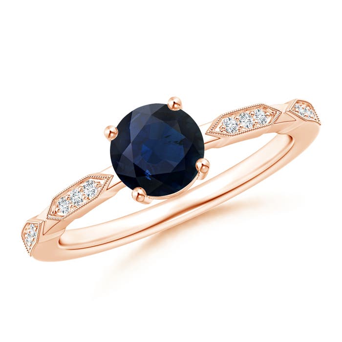 A - Blue Sapphire / 1.07 CT / 14 KT Rose Gold