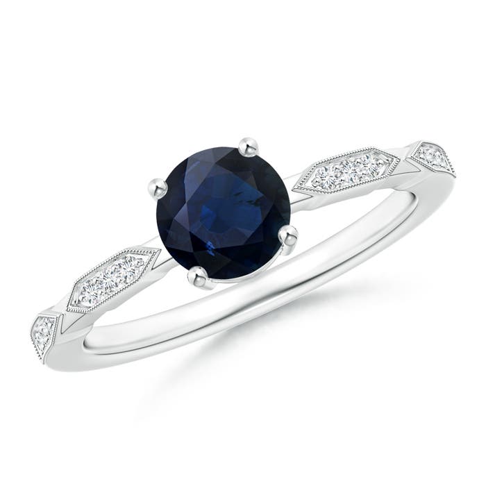 A - Blue Sapphire / 1.07 CT / 14 KT White Gold