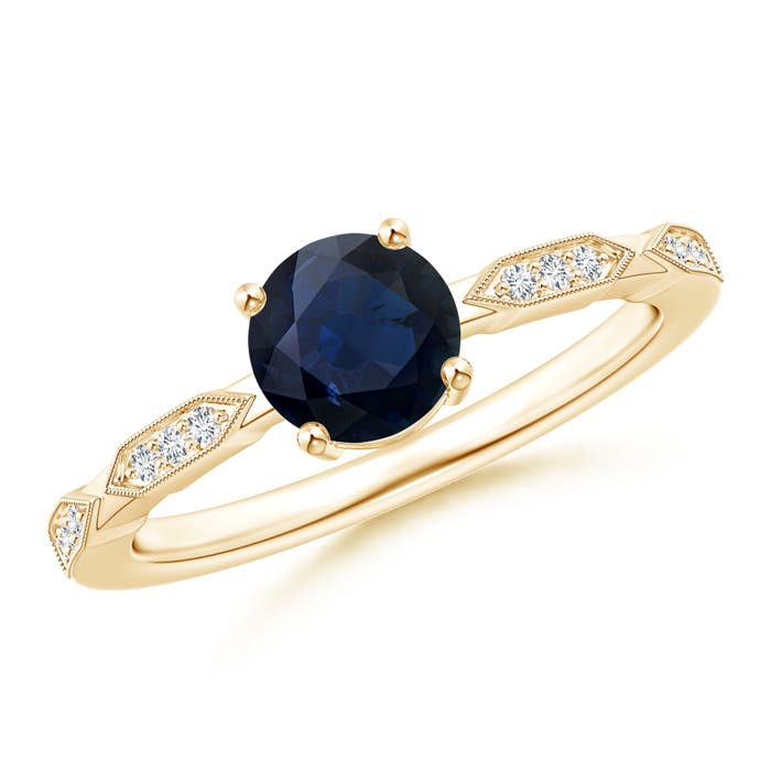 A - Blue Sapphire / 1.07 CT / 14 KT Yellow Gold