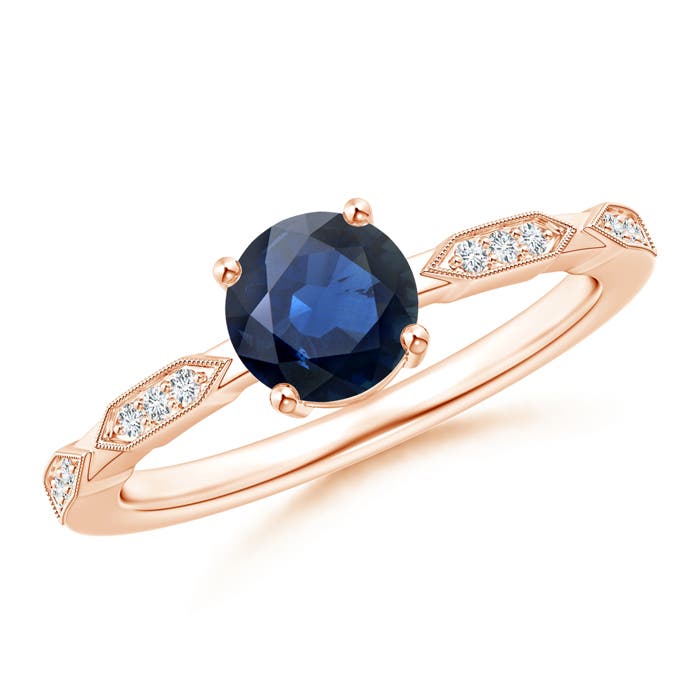 AA - Blue Sapphire / 1.07 CT / 14 KT Rose Gold