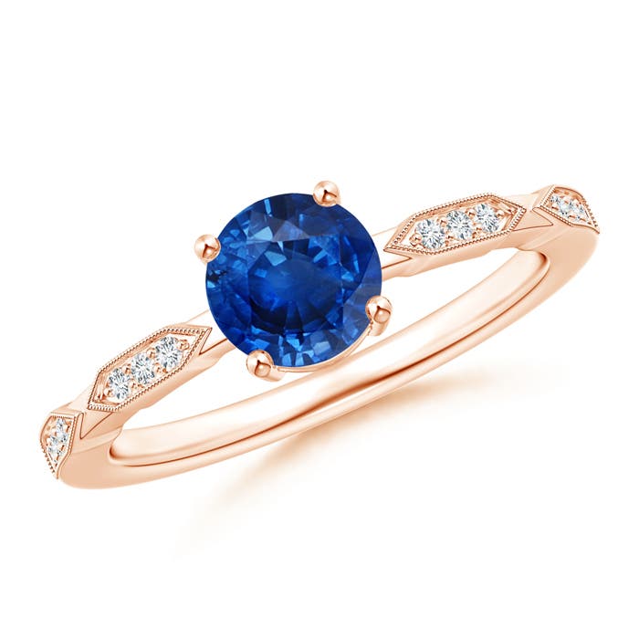 AAA - Blue Sapphire / 1.07 CT / 14 KT Rose Gold