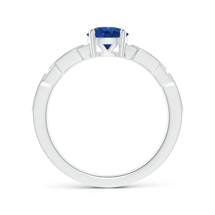 AAA - Blue Sapphire / 1.07 CT / 14 KT White Gold