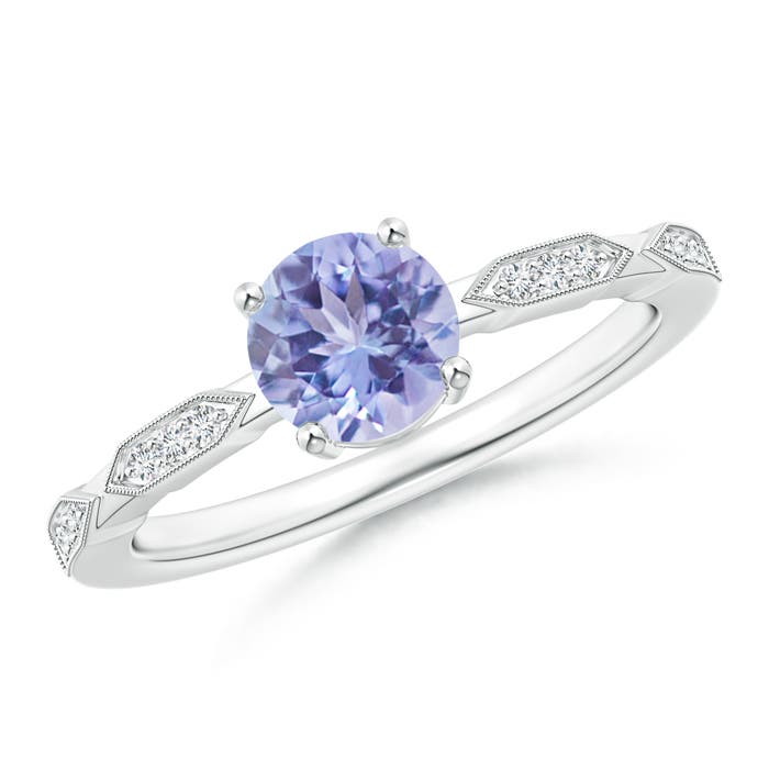 A - Tanzanite / 0.97 CT / 14 KT White Gold