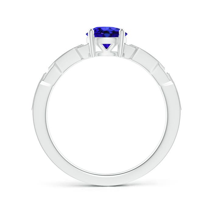 AAA - Tanzanite / 0.97 CT / 14 KT White Gold