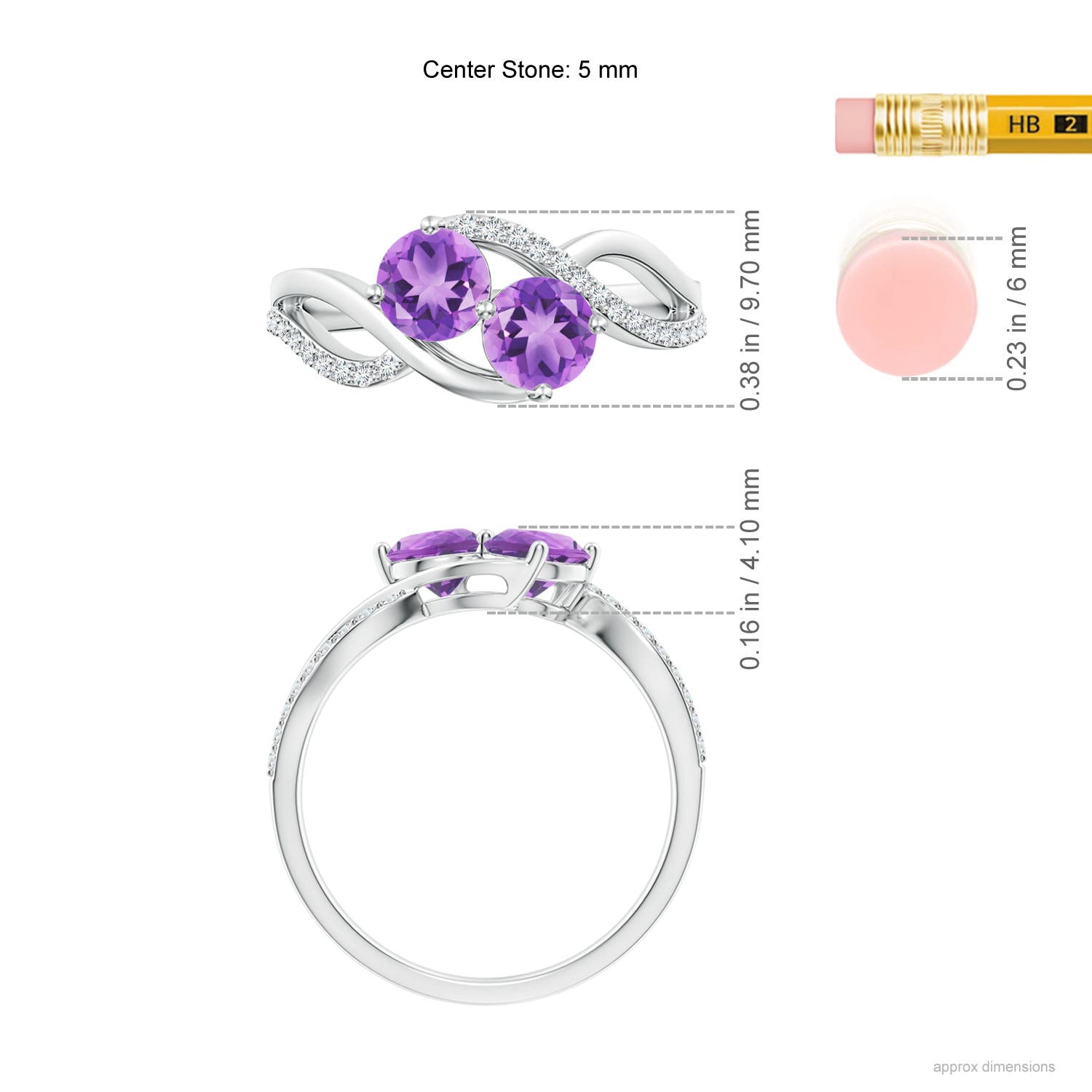 A - Amethyst / 1.04 CT / 14 KT White Gold