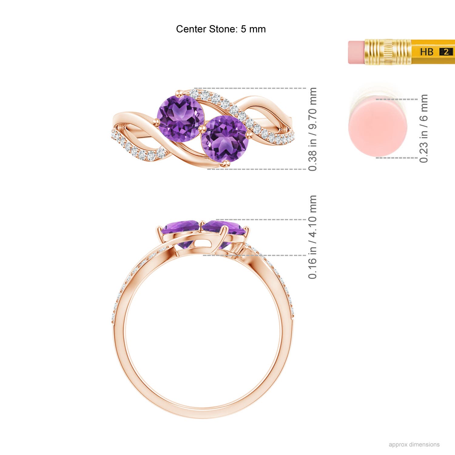 AA - Amethyst / 1.04 CT / 14 KT Rose Gold