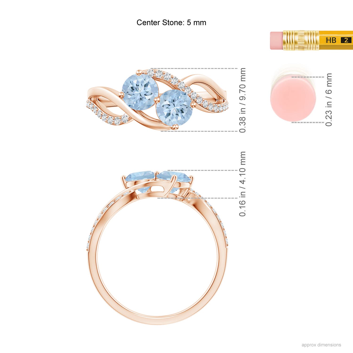 AA - Aquamarine / 0.94 CT / 14 KT Rose Gold