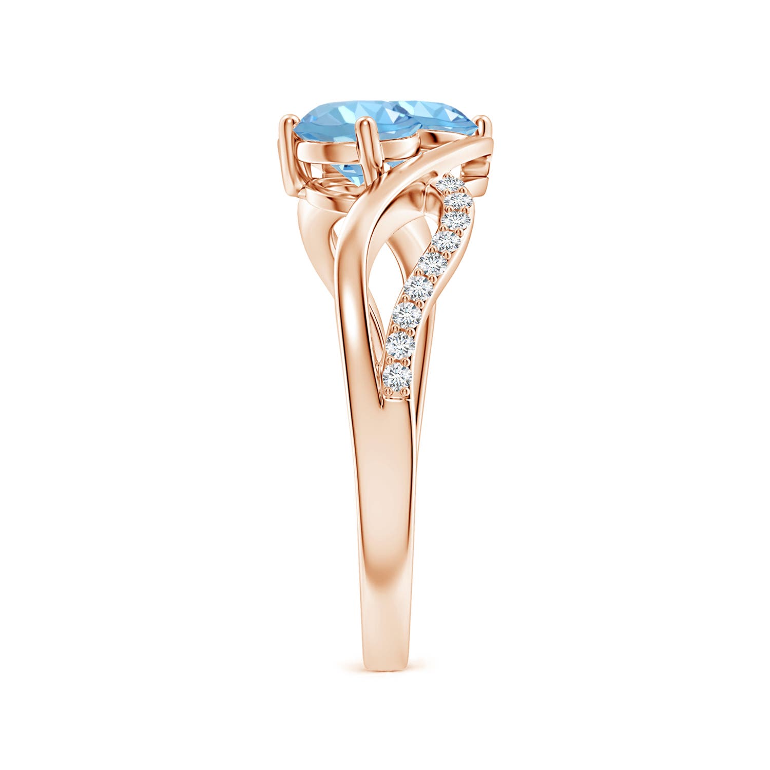 AAAA - Aquamarine / 0.94 CT / 14 KT Rose Gold