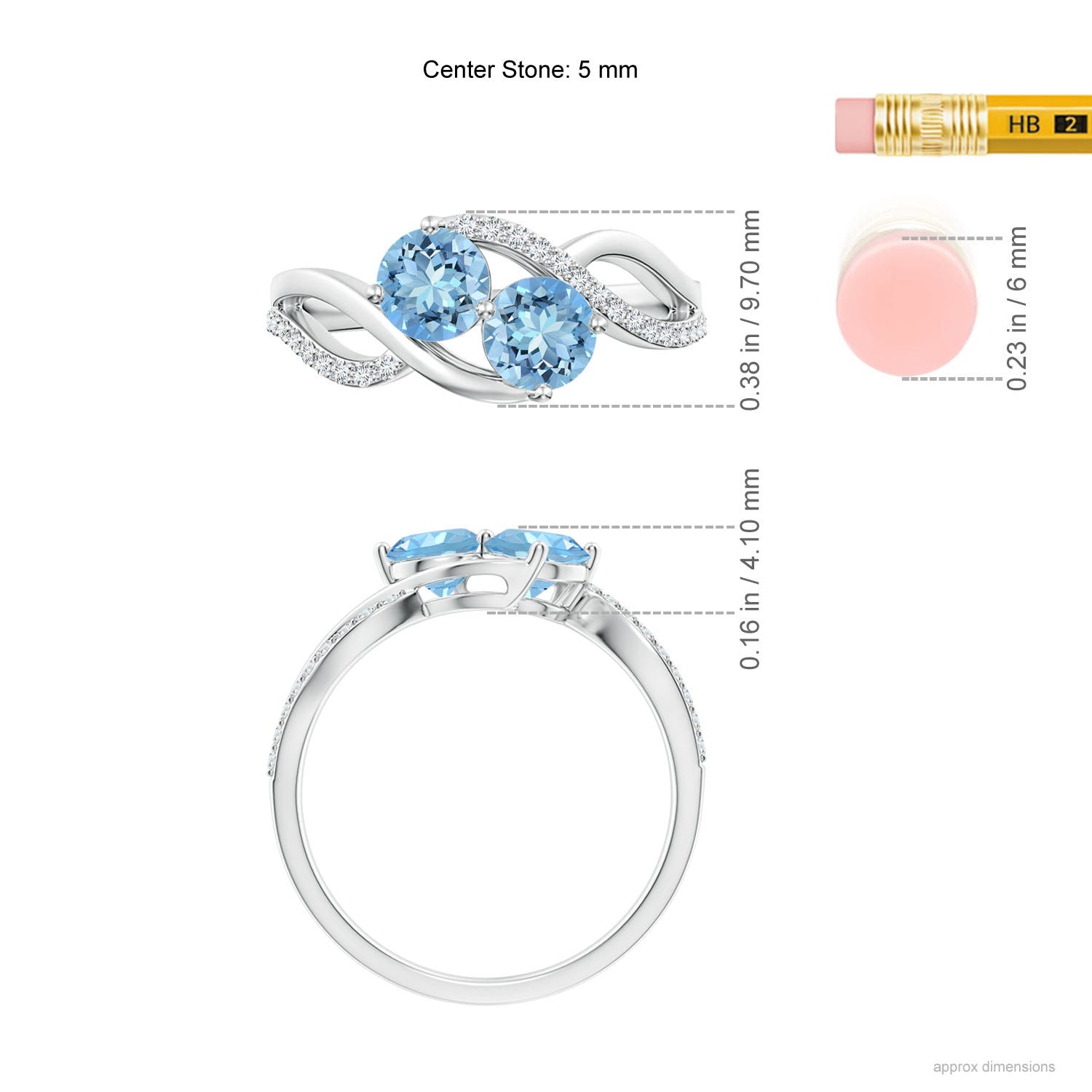 AAAA - Aquamarine / 0.94 CT / 14 KT White Gold