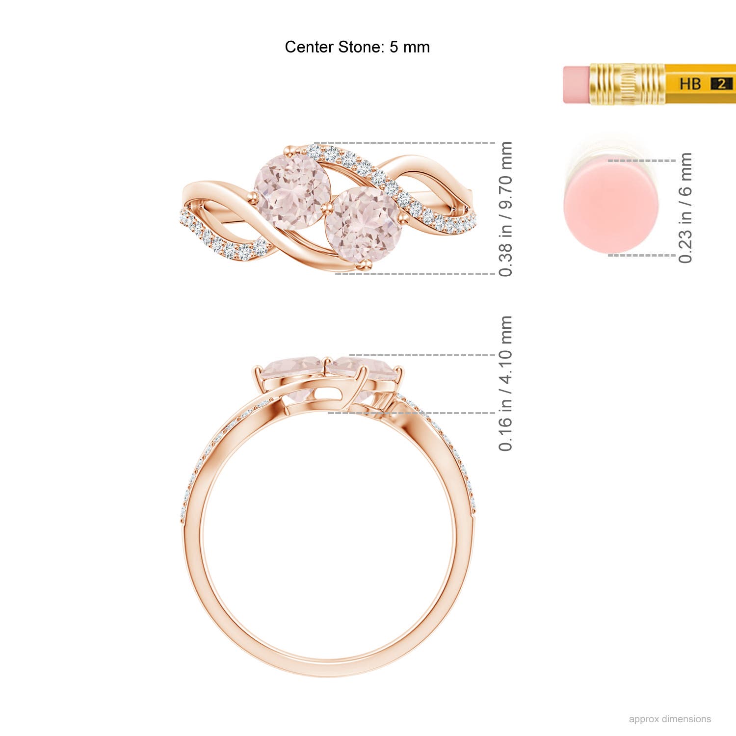 A - Morganite / 0.98 CT / 14 KT Rose Gold