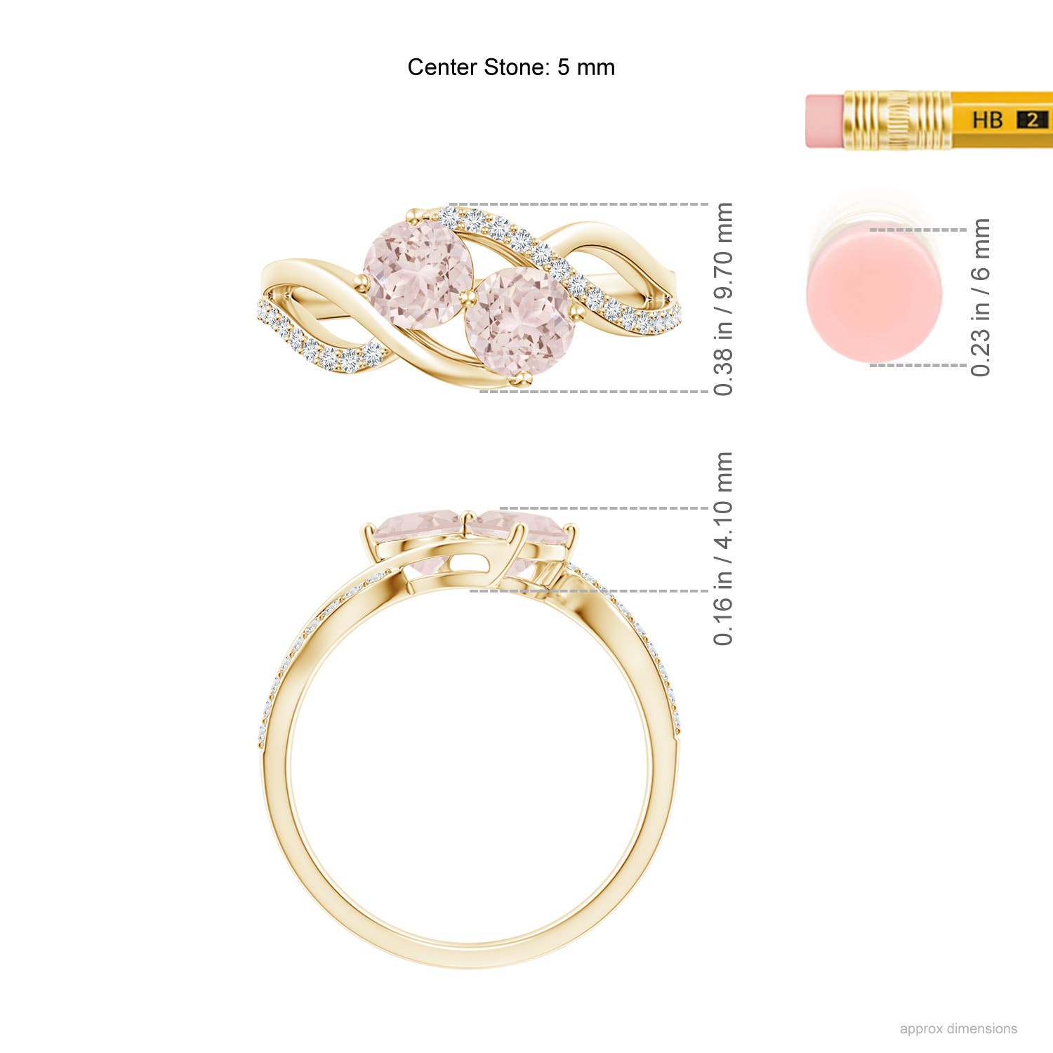 A - Morganite / 0.98 CT / 14 KT Yellow Gold