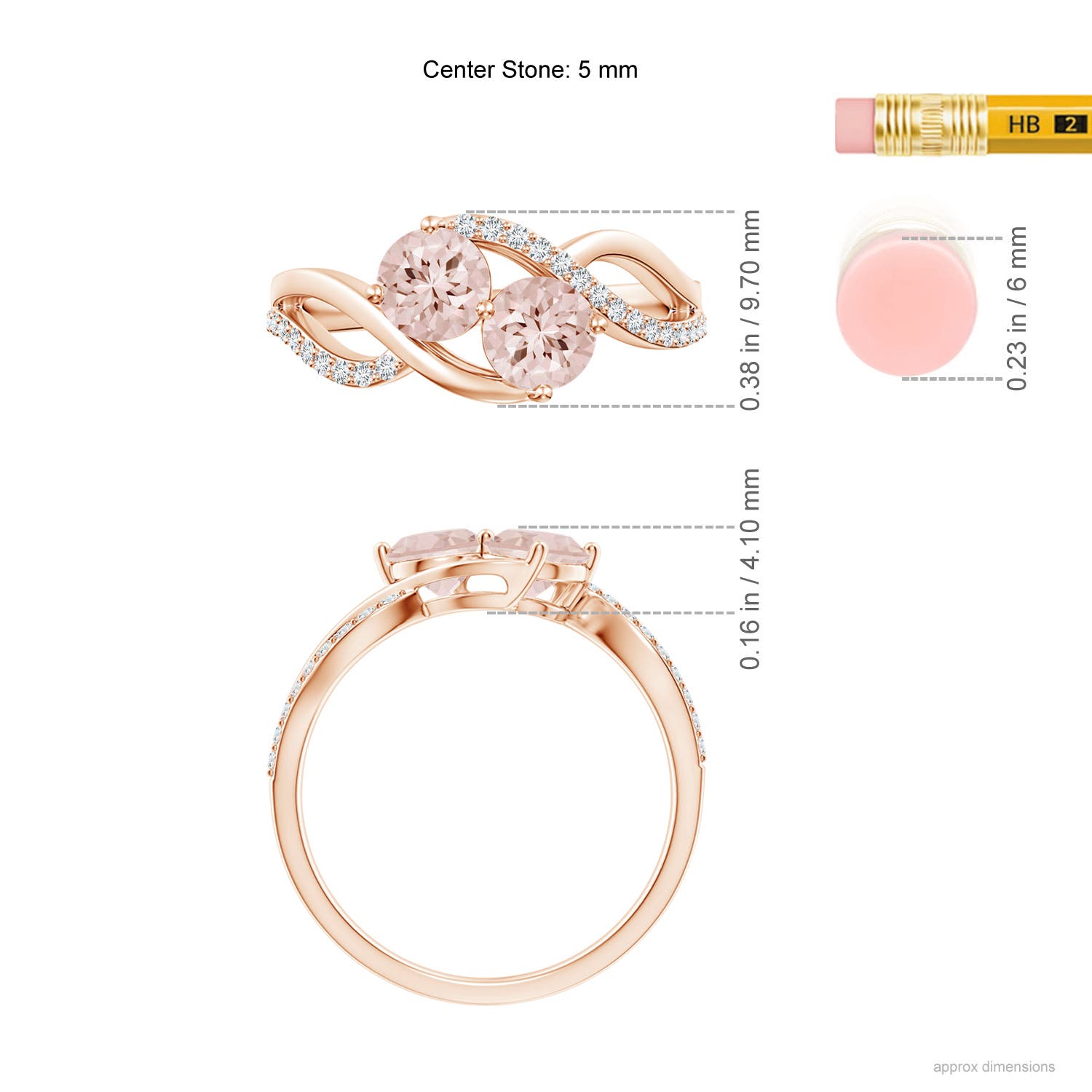 AA - Morganite / 0.98 CT / 14 KT Rose Gold