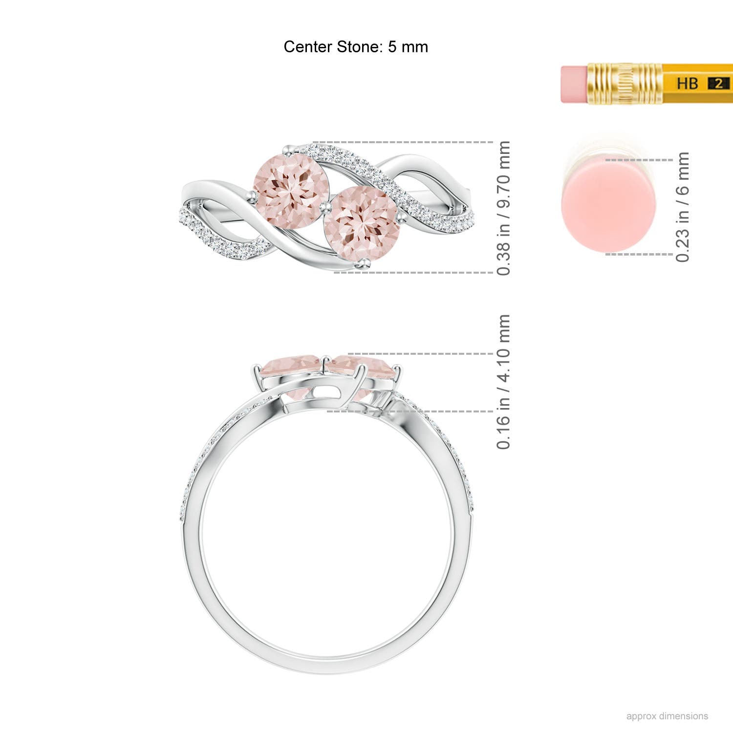 AA - Morganite / 0.98 CT / 14 KT White Gold