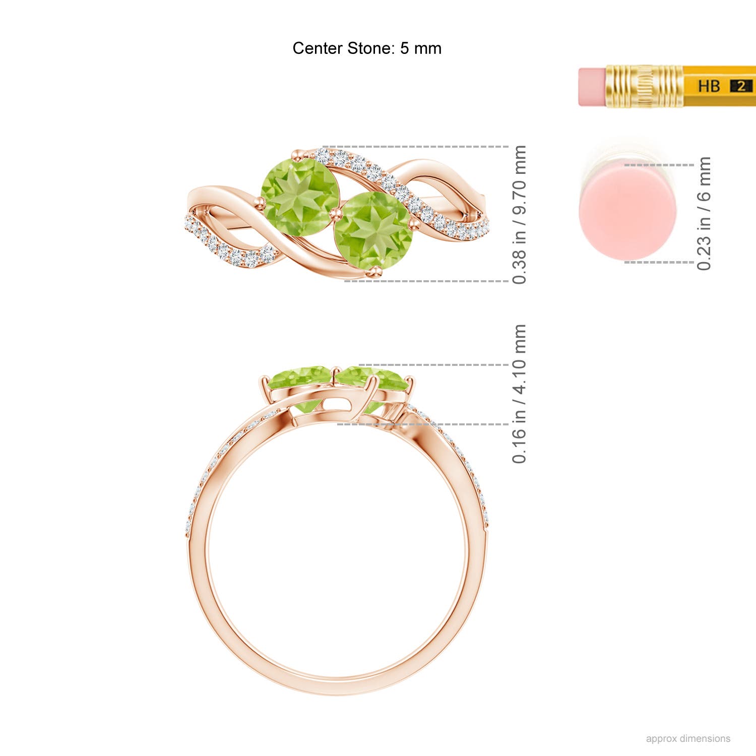 AA - Peridot / 1.24 CT / 14 KT Rose Gold