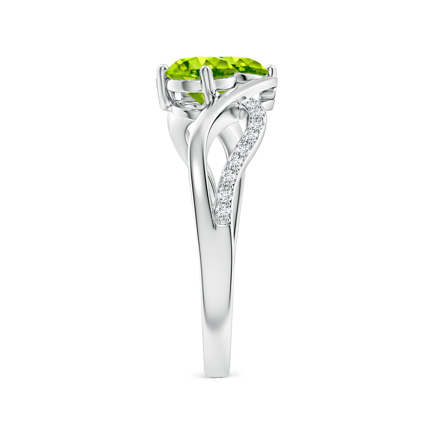 AAA - Peridot / 1.24 CT / 14 KT White Gold