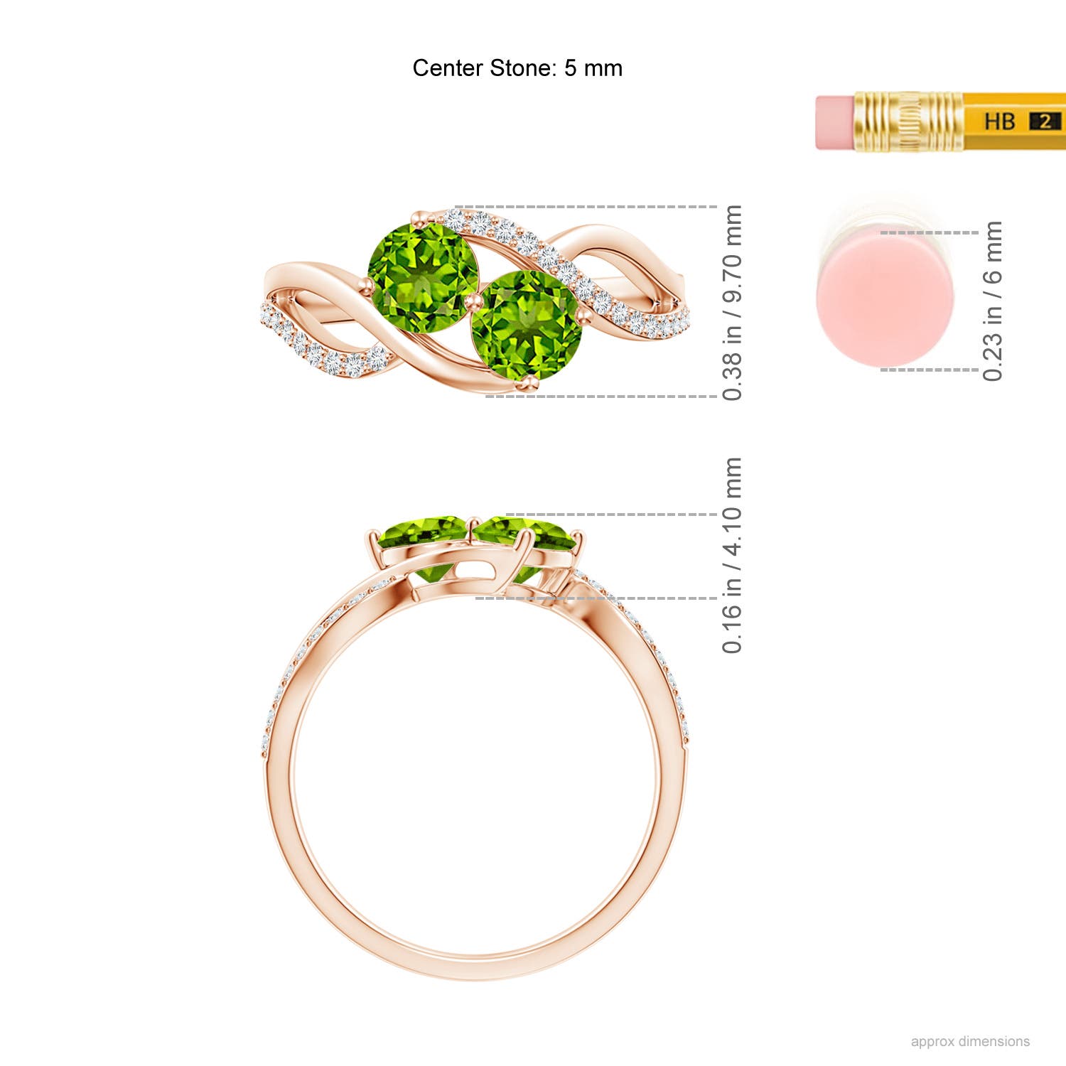 AAAA - Peridot / 1.24 CT / 14 KT Rose Gold