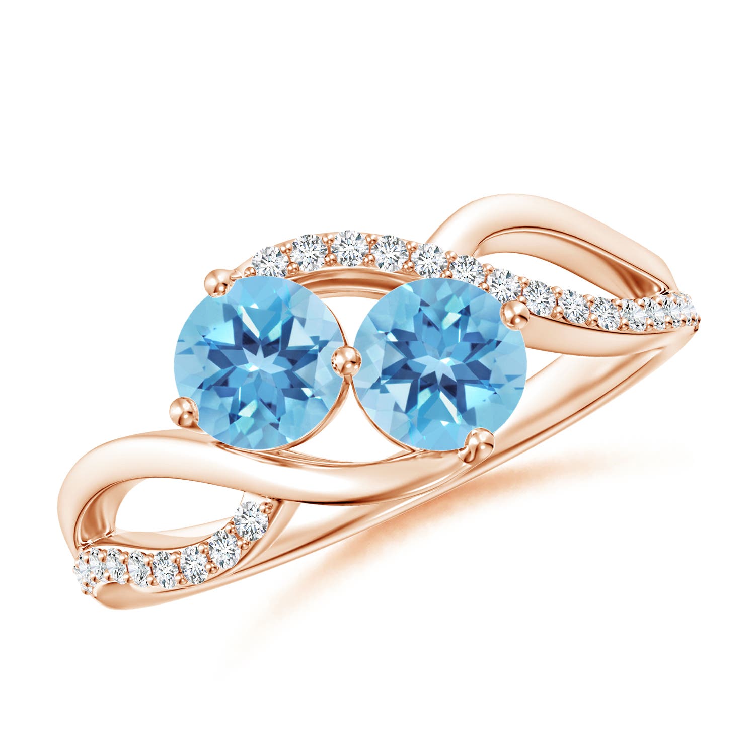 A - Swiss Blue Topaz / 1.34 CT / 14 KT Rose Gold