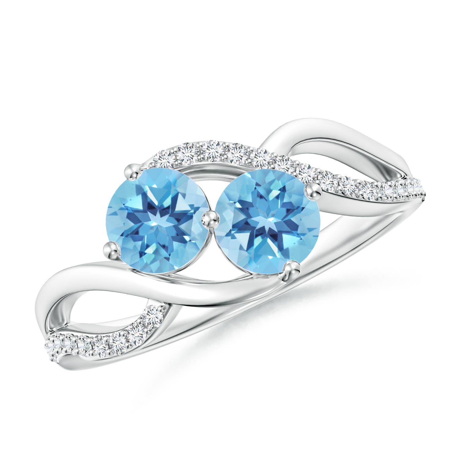 A - Swiss Blue Topaz / 1.34 CT / 14 KT White Gold