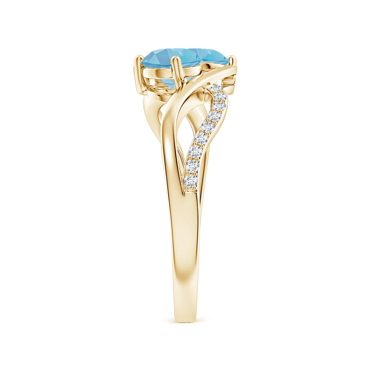 A - Swiss Blue Topaz / 1.34 CT / 14 KT Yellow Gold