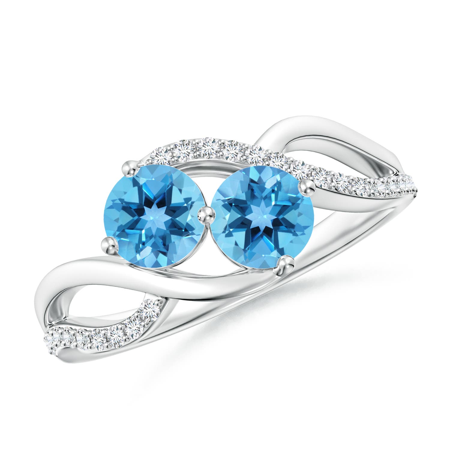 AA - Swiss Blue Topaz / 1.34 CT / 14 KT White Gold