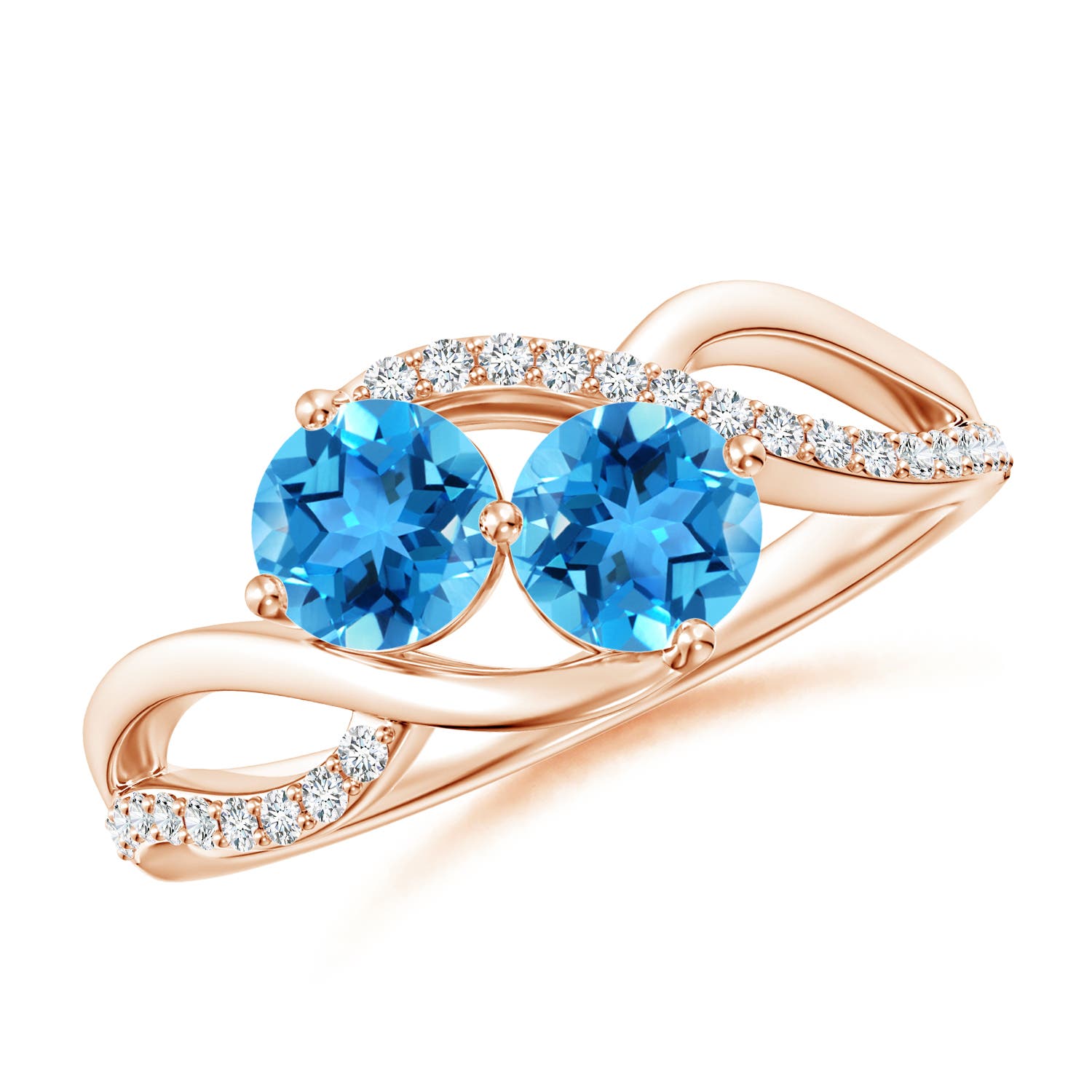 AAA - Swiss Blue Topaz / 1.34 CT / 14 KT Rose Gold