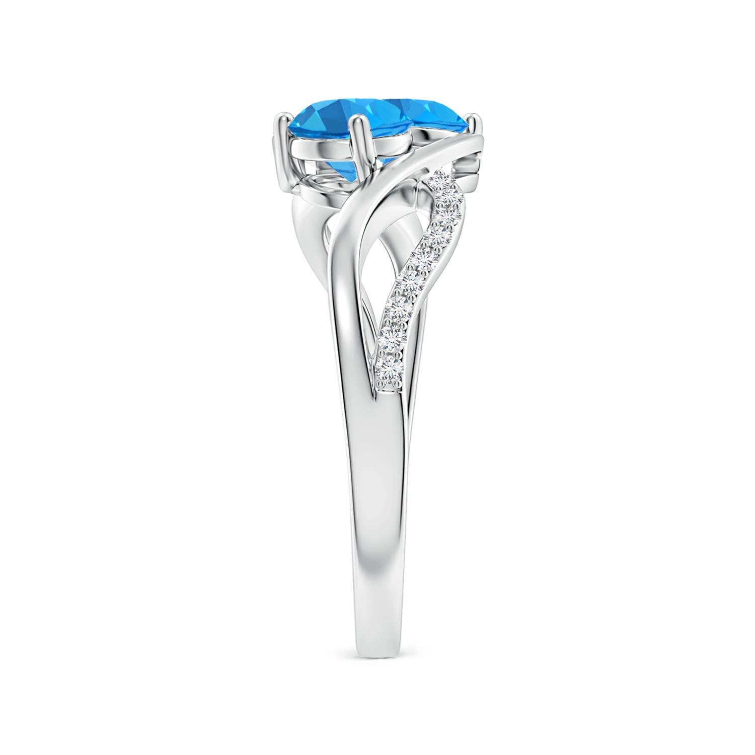 AAAA - Swiss Blue Topaz / 1.34 CT / 14 KT White Gold