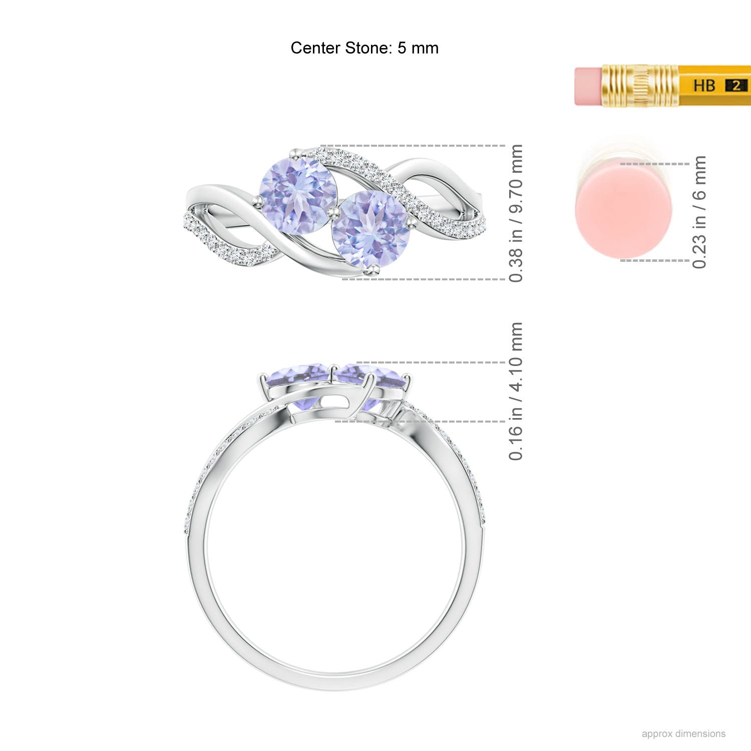 A - Tanzanite / 1.14 CT / 14 KT White Gold