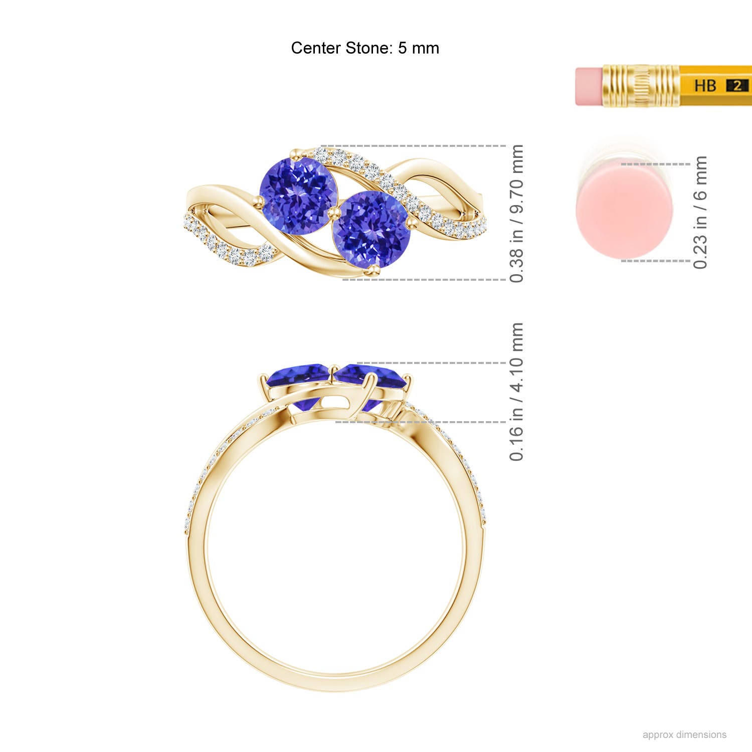 AAAA - Tanzanite / 1.14 CT / 14 KT Yellow Gold