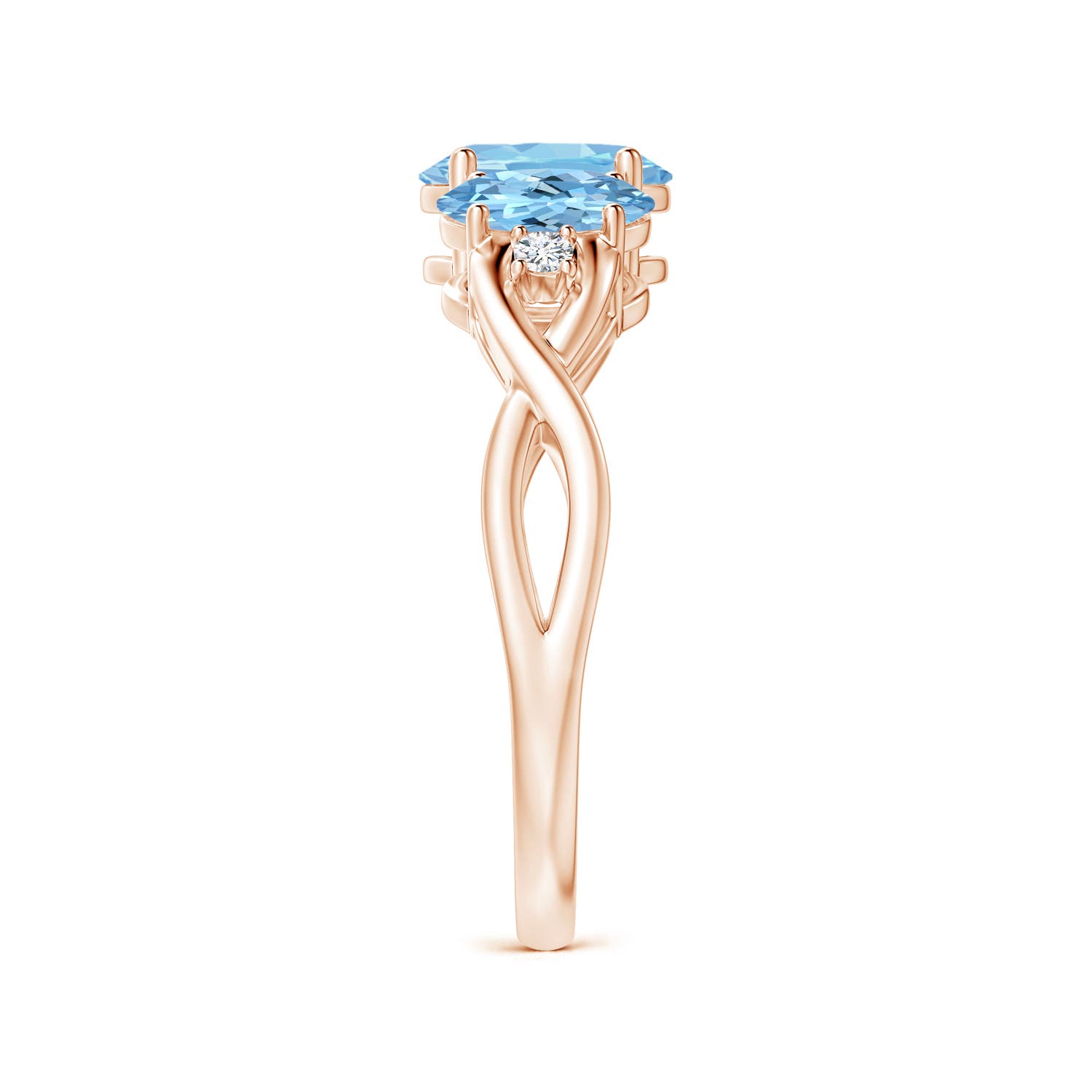 AAAA - Aquamarine / 1.44 CT / 14 KT Rose Gold