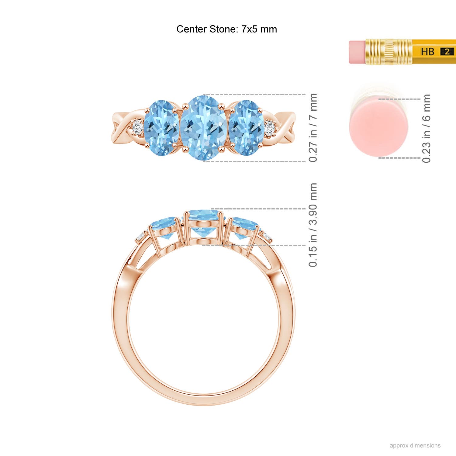 AAAA - Aquamarine / 1.44 CT / 14 KT Rose Gold